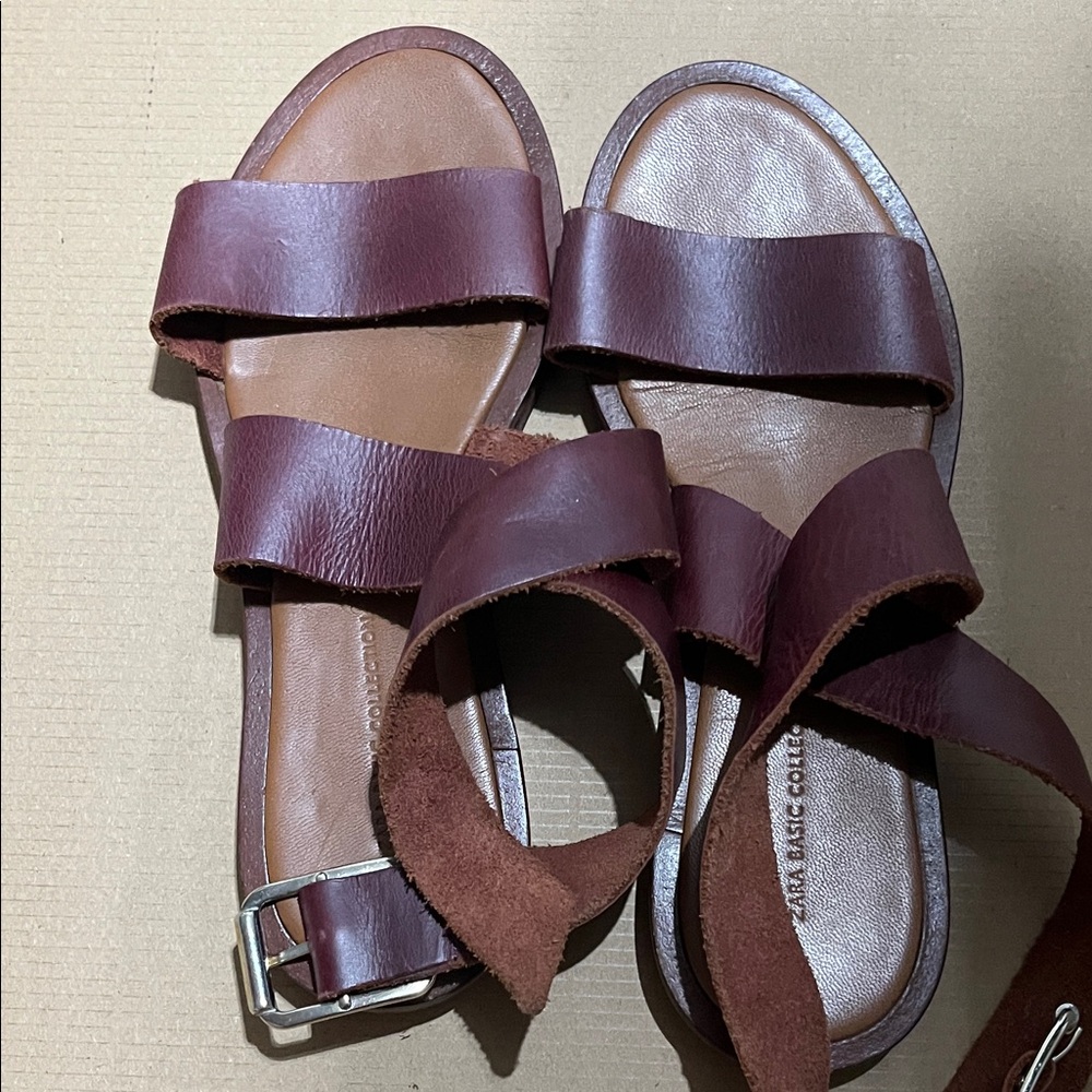 Zara brown strap sandal